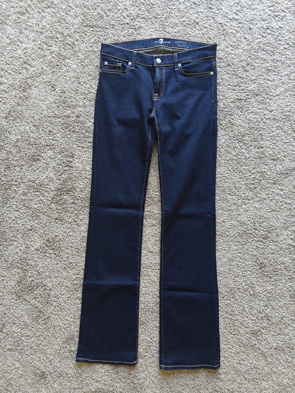7 For All Mankind Skinny Bootcut Dark Wash Women's Blue Jeans Size 30